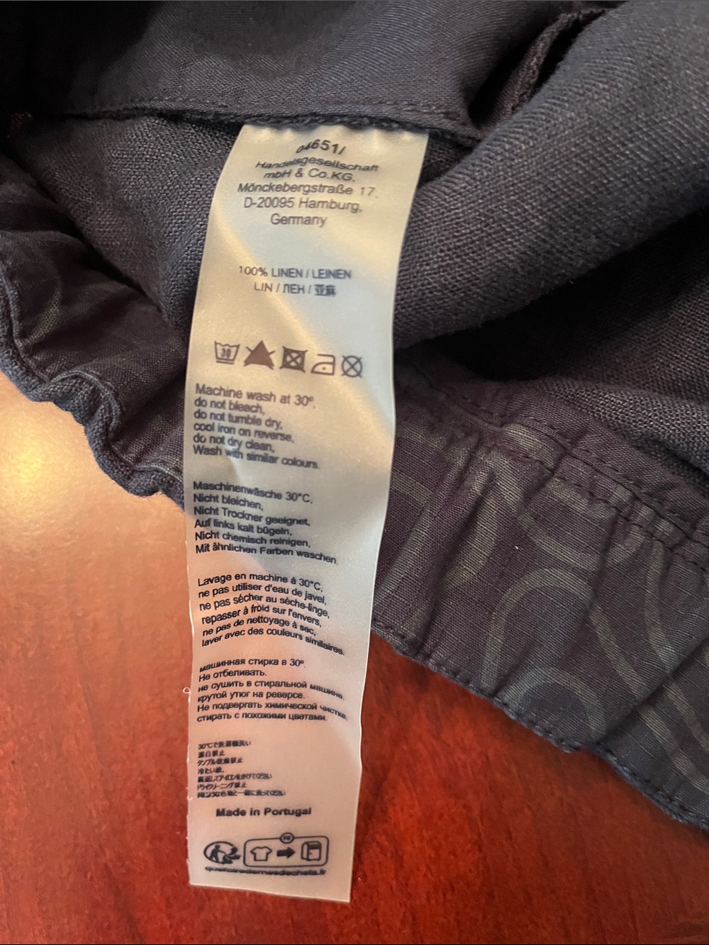 04651/Trip in a Bag Linen pants beach pants in navy size large - Picture 7 of 7